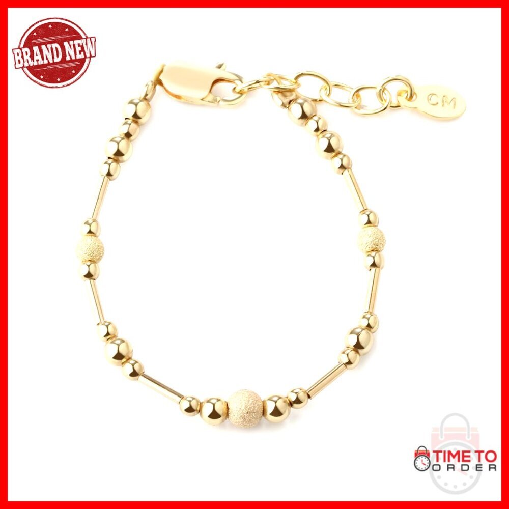 Adjustable 14K Gold Plated Sterling Silver Bracelet with Cultured Pearls